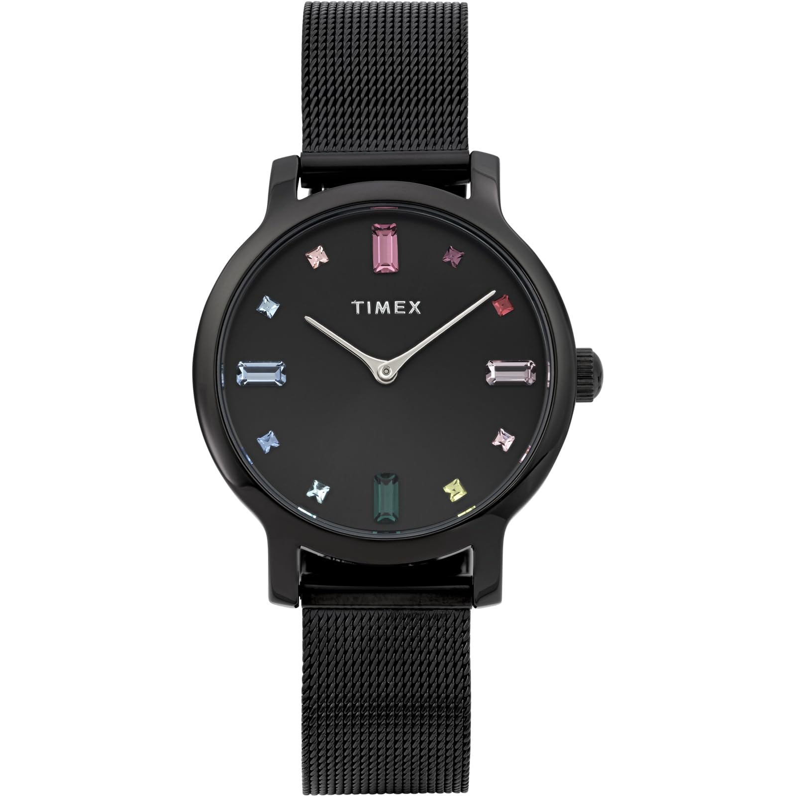 

TIMEX Transcend Women s Quartz Watch, 5 ATM Water Resistant, Mineral Glass, Black Dial, TW2Y26500 [Authentic]