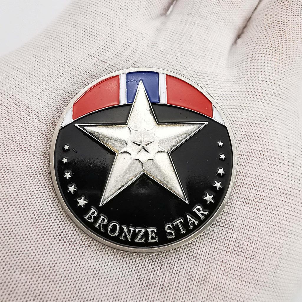 Bronze Star Medal of the United States, Army Commemorative Badge, Red Bronze Coin, Commemorative Coin, Military Fan Collection, Lucky Coin