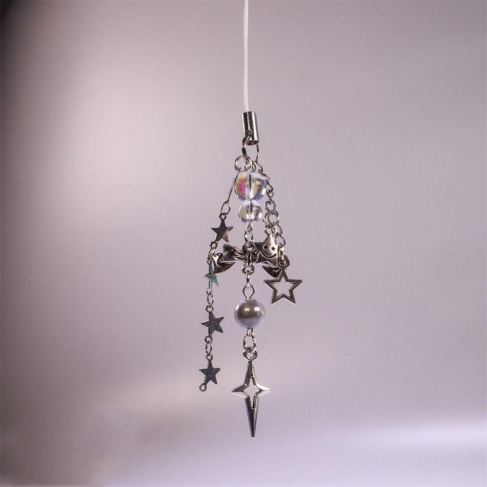 Cute Y2K Phone Charms Sweet Girl Butterfly Phone Pendant Bowknot Phone Lanyard Trendy Backpack Ornament