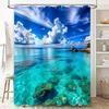 Red Anchor Shower Curtain Waterproof Bathroom Decor Set Polyester Bathtub Liner Home Decoration Printing Pattern 36x72 (White/Re