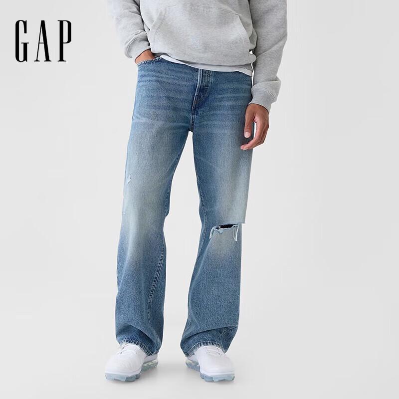

Gap Men s Distressed Washed Straight Loose Jeans 33x32 US
