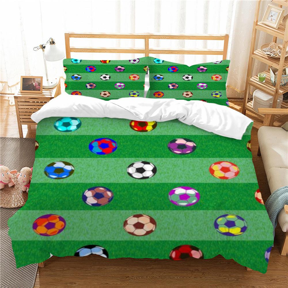 Heißer Verkauf 3D Fußball Malerei Bettbezug-Sets Hochwertige Bettwäsche Anzug König Doppel Größe Atmungsaktiv Schlafzimmer Dekoration Bettbezug-Sets