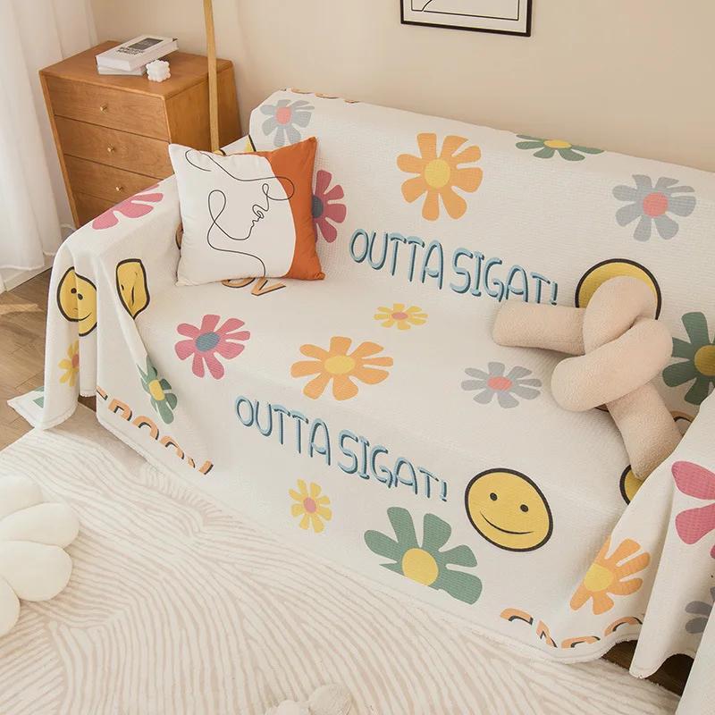 Polyester Baumwolle Bedrucktes Sofa Handtuch Chenille Sofa Decken All-Inclusive Überwurfstoff Vier Jahreszeiten Sofa Handtuch Anti Katzenkratzer