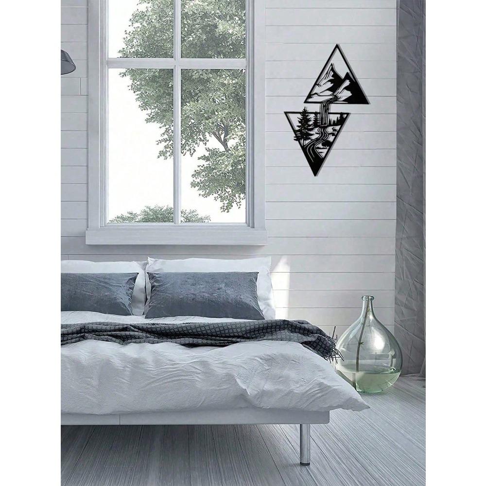 Nordische Metall-Wasserfall-Wandkunst Handgefertigte Eisen-Dekoration für Wohnzimmer, Schlafzimmer, Büro