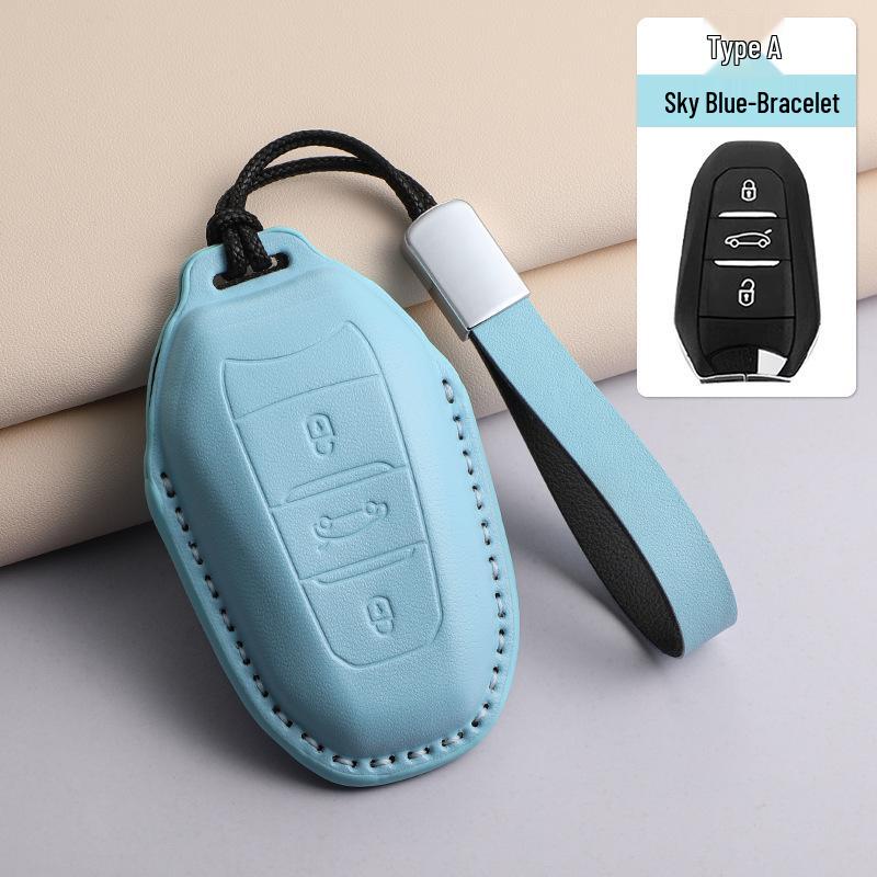 Versatile Citroen Key Cover: Premium Leather Shell for C5X, C6, AIRCROSS, Tianyi C5 (Japanese/Korean Style)