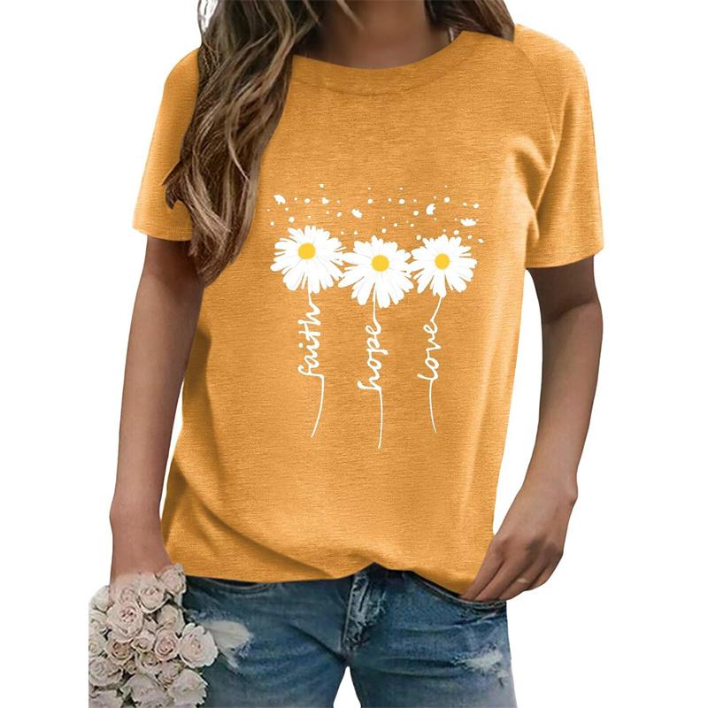 White Flowers Pattern T-Shirt For Women Pure Beautiful 3D Printed Short Sleeves Summer Leisure O-Neck T Shirts Loose Tops Tees