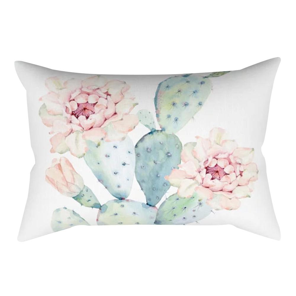 Plant Light Decorative Pillowcase Cactus Bedroom Living Room Sofa Chair Car Cushion Cover 30x50cm Home Decor Pillowcase