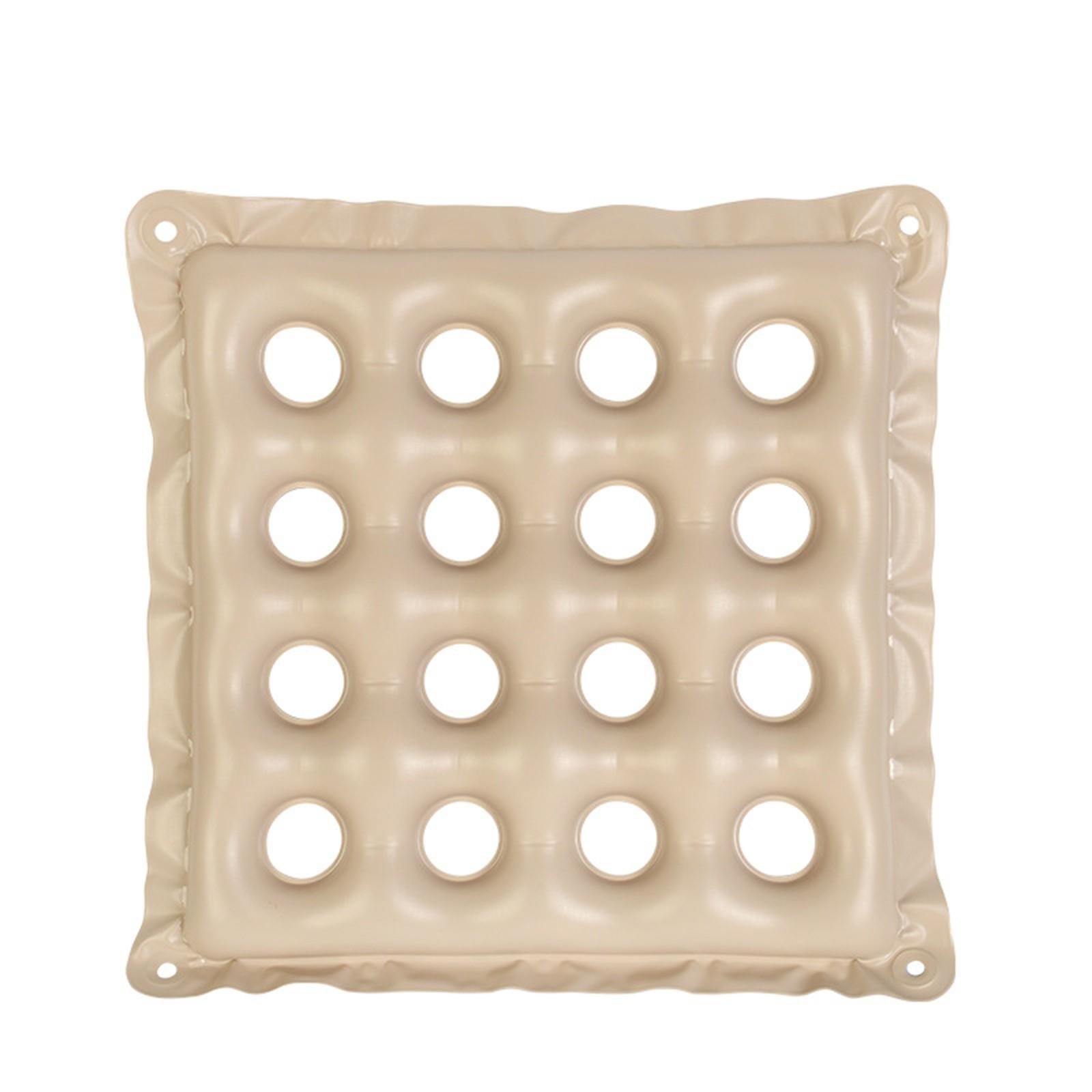 

Надувная подушка для сиденья Бытовая с отверстием Квадратная подушка Противопролежневая квадратная подушка Подушка для сиденья инвалидной коляски One Size бежевый