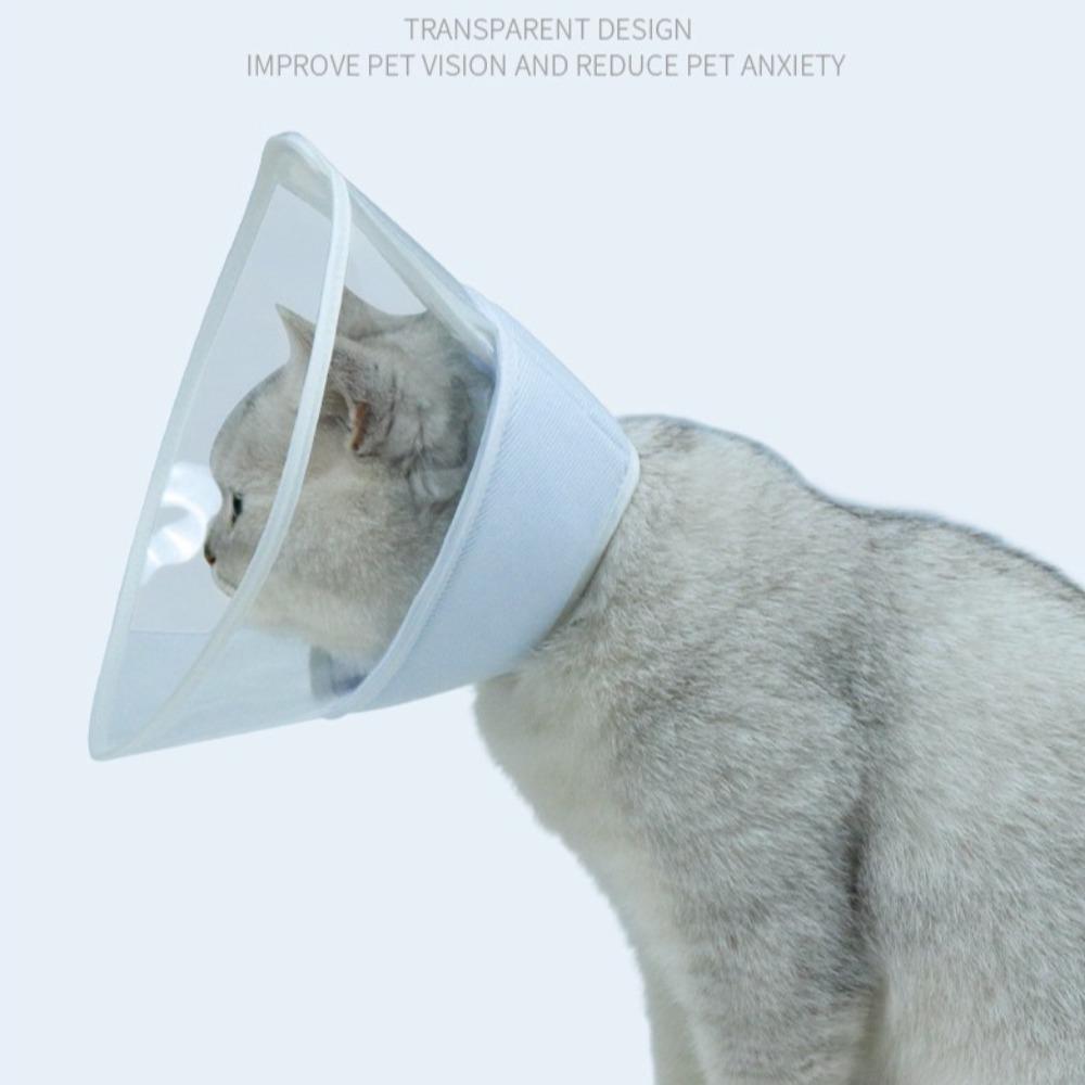 Clear Cat Recovery Cone Collar Soft Cat Elizabethan Ring Reusable Pet Protective Collar  for Neck