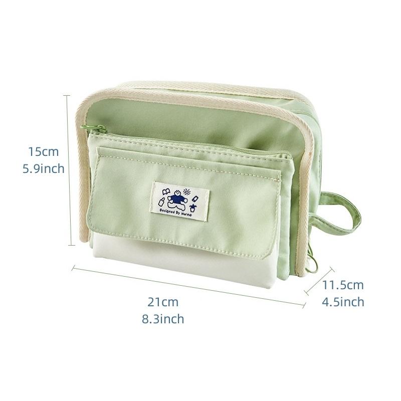 Holiday Time Pencil Bag Pen Case Leisure Design Detachable Front Pack Handle Storage Pouch for Stationery School