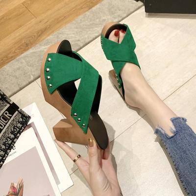 Women Sandals 2026 High Heels Summer Slides Platform Shoes Women Heels Chaussure Femme Outdoor Heel Slippers Summer Footwear
