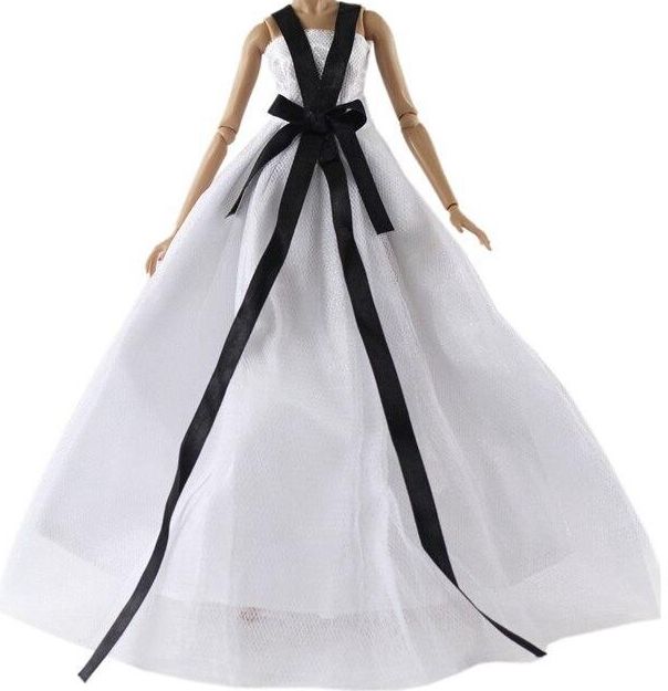 

Бело-черное платье принцессы для кукол Барби, цельные наряды, одежда для 1/6 кукол BJD, аксессуары, лучшие подарки для ребенка белый