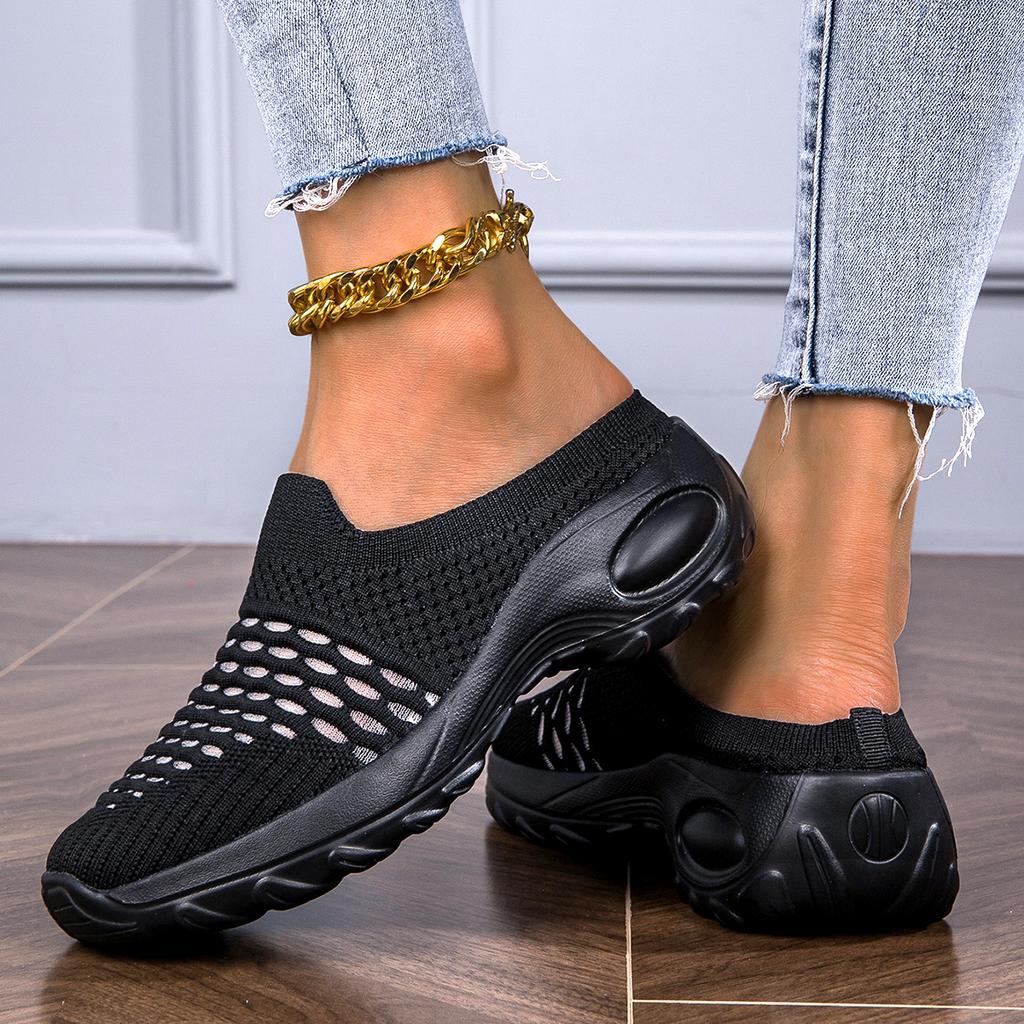 Damskie ortopedyczne chodaki siatkowe ze wsparciem łuku stopy, buty do chodzenia, oddychające kapcie outdoorowe dla kobiet