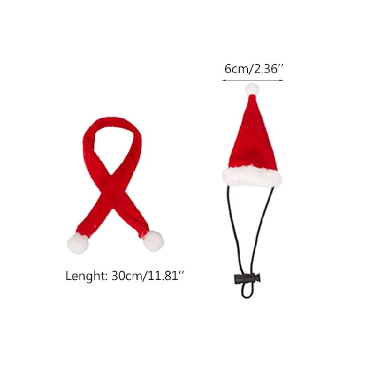 Lizard Leash Harness Set Christmas Costume Hat+Scarf for Gecko Hamster Ferret