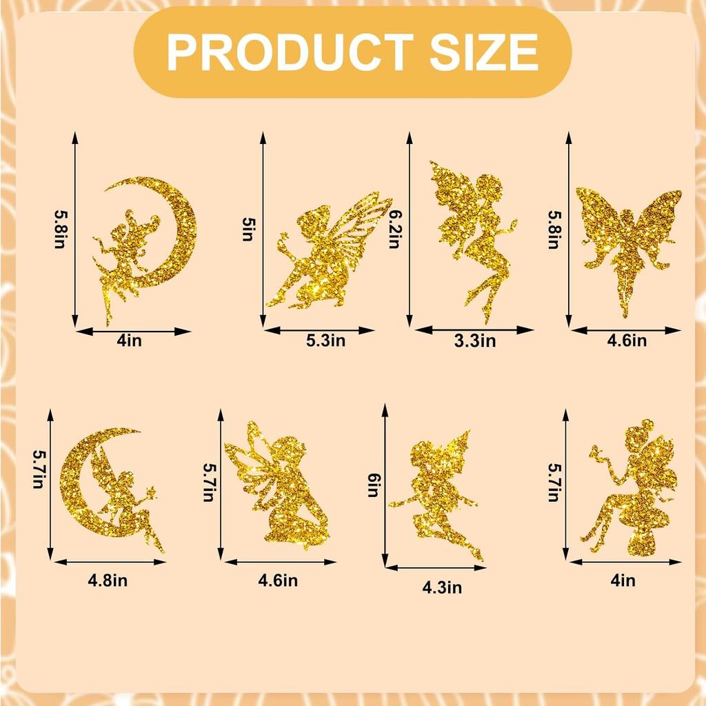 32Pcs Fairy Hanging Swirl Decoration Gold Glitter Butterfly Fairy Ceiling Spiral Streamer Ornaments for Girls First Birthday Baby Shower Party