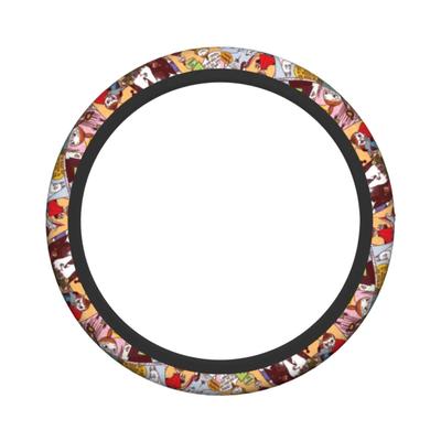 Moomin Car Steering Wheel Cover for Kei and Standard Comfortable To the Luxury Interior Suitable for All 38cm Cars, Stylish, Non-Slip,