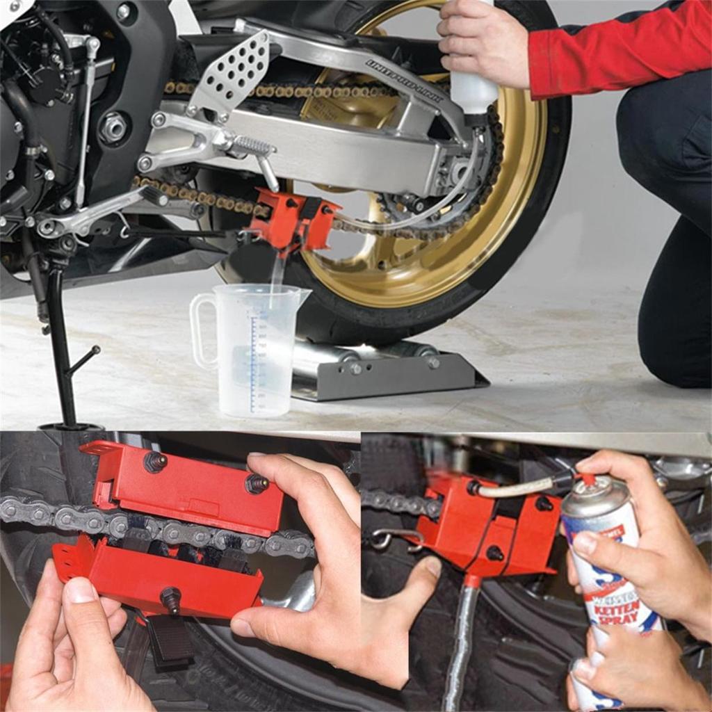 Motorcycle and Motorcycle Chain Cleaning Tools, Maintenance Brushes To Clean the Chain 360-degree Cleaner, Chain Washing Artifact