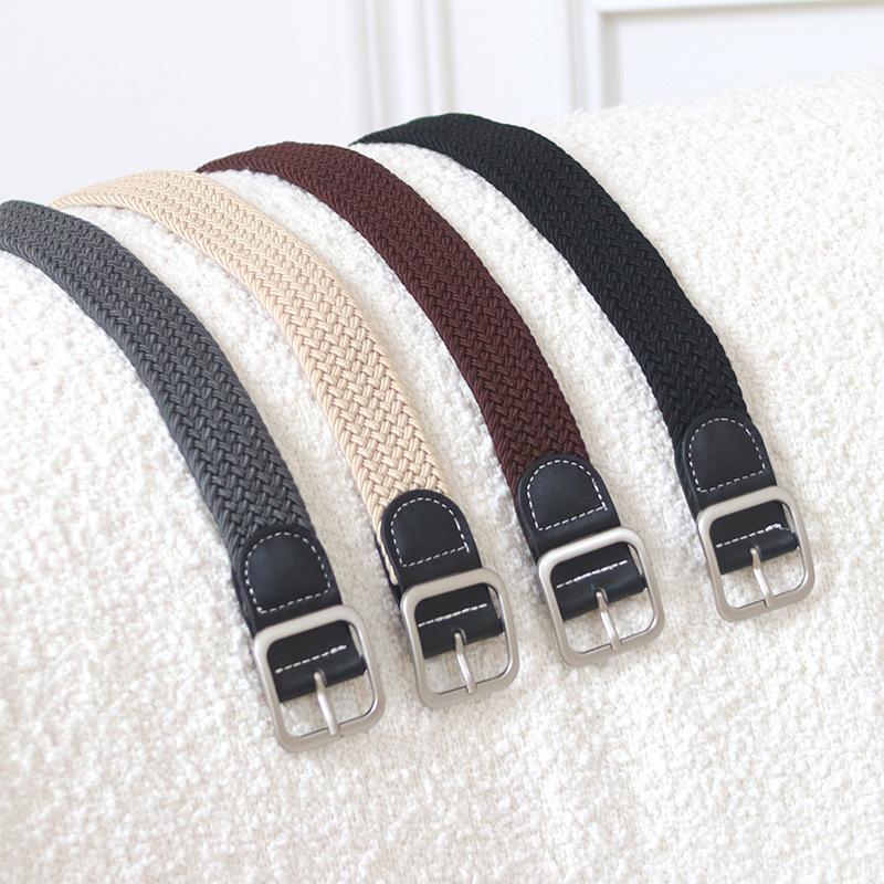 Braided Belt Female Style Student Elastic Pants Belt Men'S Canvas Military Training Belt