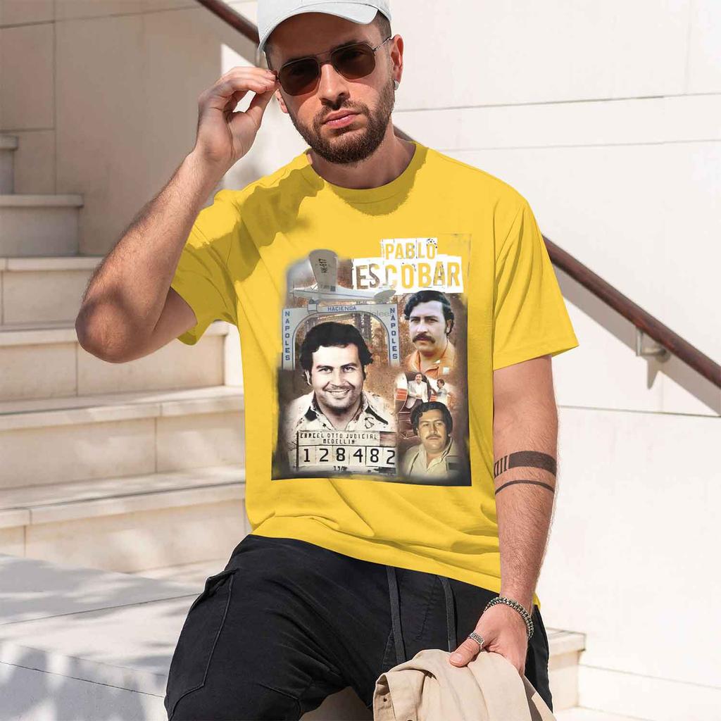 Graph Design Unisexs Tshirt Pablo Escobar Theme Summer Casual Wear For Fans Of History And Figures 2026 New Model Shortsleeve Cr