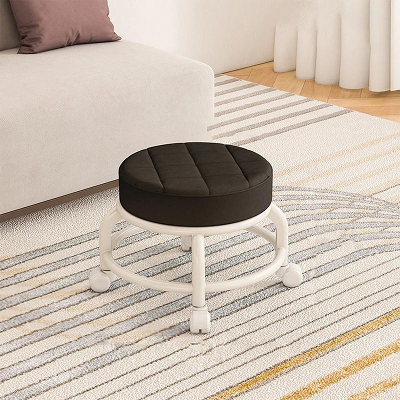 Household Furniture Pulley Low Stool Small Footstool Children Round Stool Chair Living Room Mini Sofa Stool Move With Wheels