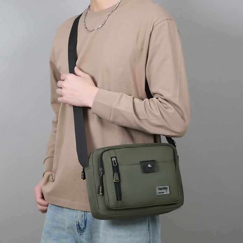Crossbody Bag Men's Multi-Layer Zipper Coin Purse Outdoor Commuter Business Travel Shoulder Bag