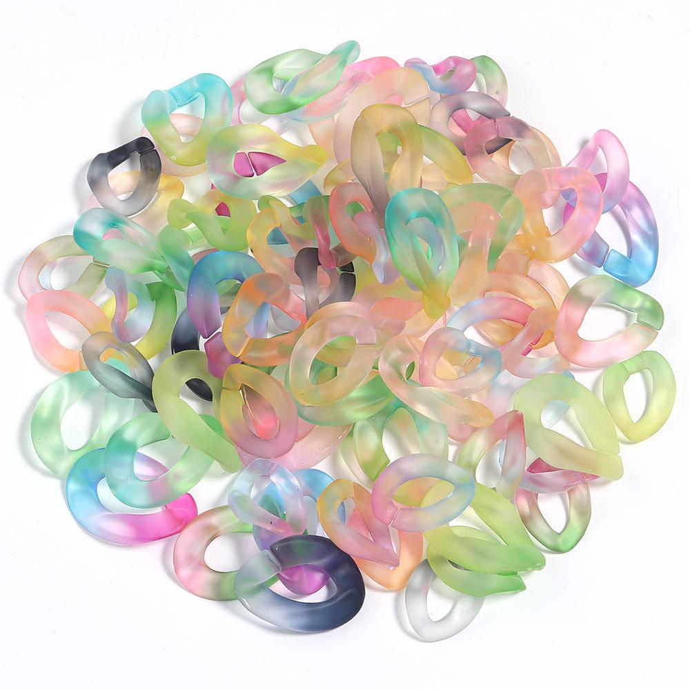 20pcs/lot Colorful Acrylic Twisted Link Chain Clasps For Jewelry Connectors Open Buckle DIY Necklace Glasses Chains Accessories