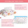 Set of 4 Portable Baby Wipe Bags with Flip Covers, Refillable and Portable, Lightweight, and Easy To Carry for Outdoor Activities, Travel, and Outings