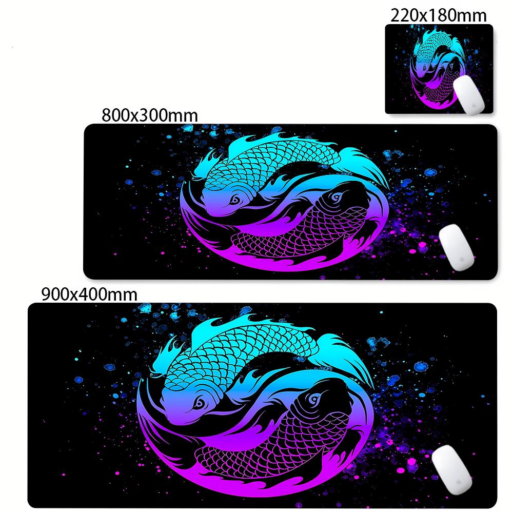 Large Mouse Pad Yin-yang Fish HD Black & White Sakura Computer Office Table Pc Gaming Non-slip Japanese Kawaii Desk Accessories