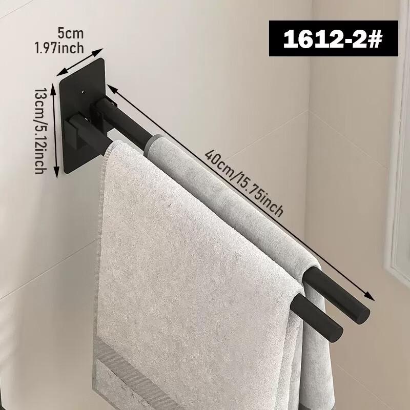 Cmaos Foldable Stainless Steel Double Towel Bar