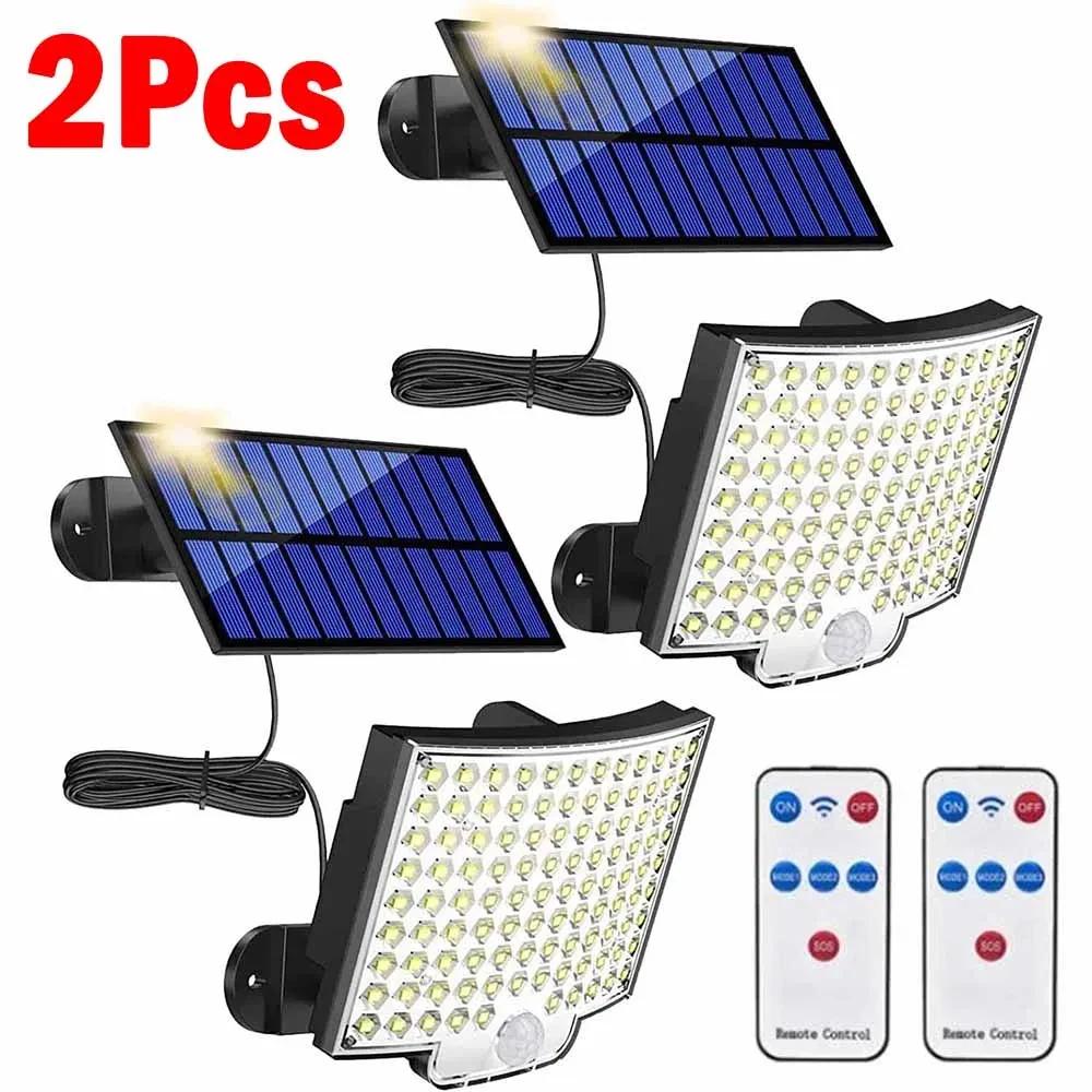 106 LED Solar Motion Light Outdoor Separate Panel Solar Flood Lights 4 Working Modes for Garden Garage Waterproof Wall Lights