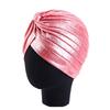 Nové dámské zlaté stříbrné turbanové čepice chemo bandana hidžáb plisovaná indická čepice turbante klobouk dámský šátek na vlasy muslimská pokrývka hlavy