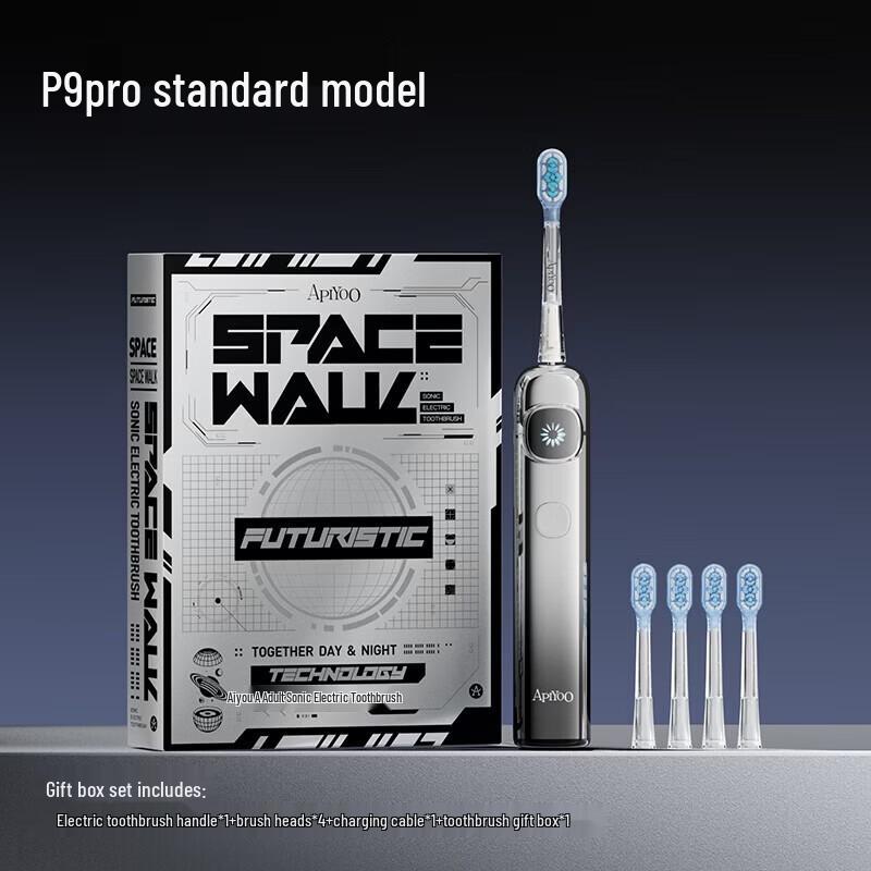 

ApiYoo P9pro Smart Visible Screen Sonic Electric Toothbrush CN plug (adapter included)