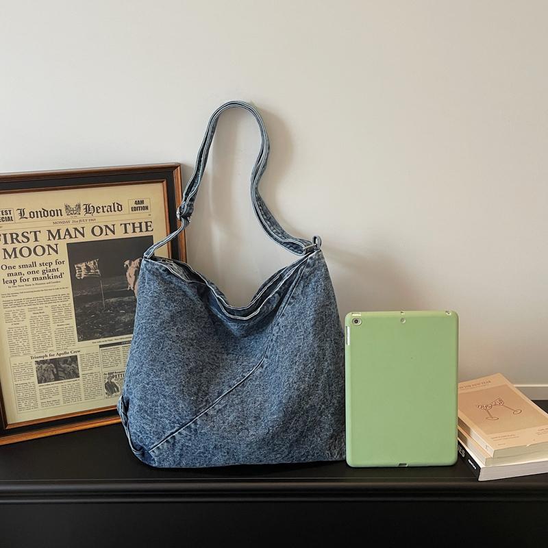 Borsa a Spalla in Denim Borsa a Tracolla di Grande Capacità Borsa Tote da Donna
