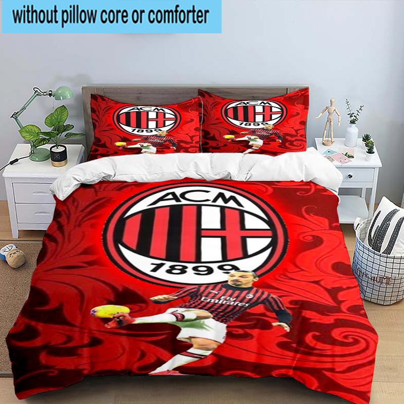 3PCS Ac Football Club 3pcs Bedding,Including 3PCS Duvet Cover And 2pcs Pillowcases Perfect for Christmas,Ideal for Bedroom, Dormitory