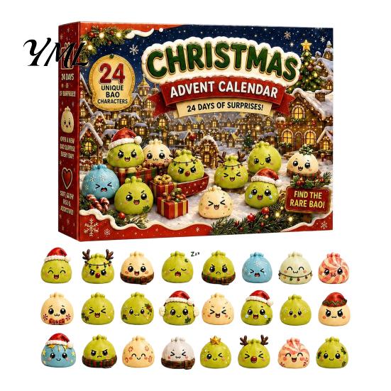 Christmas Classroom Rewards Squeezy Toy Advent Calendar 2026, 24 Days Dumpling Toys Countdown for Girls Boys Calendar, Decor Jumbo Mini Glitter Stress