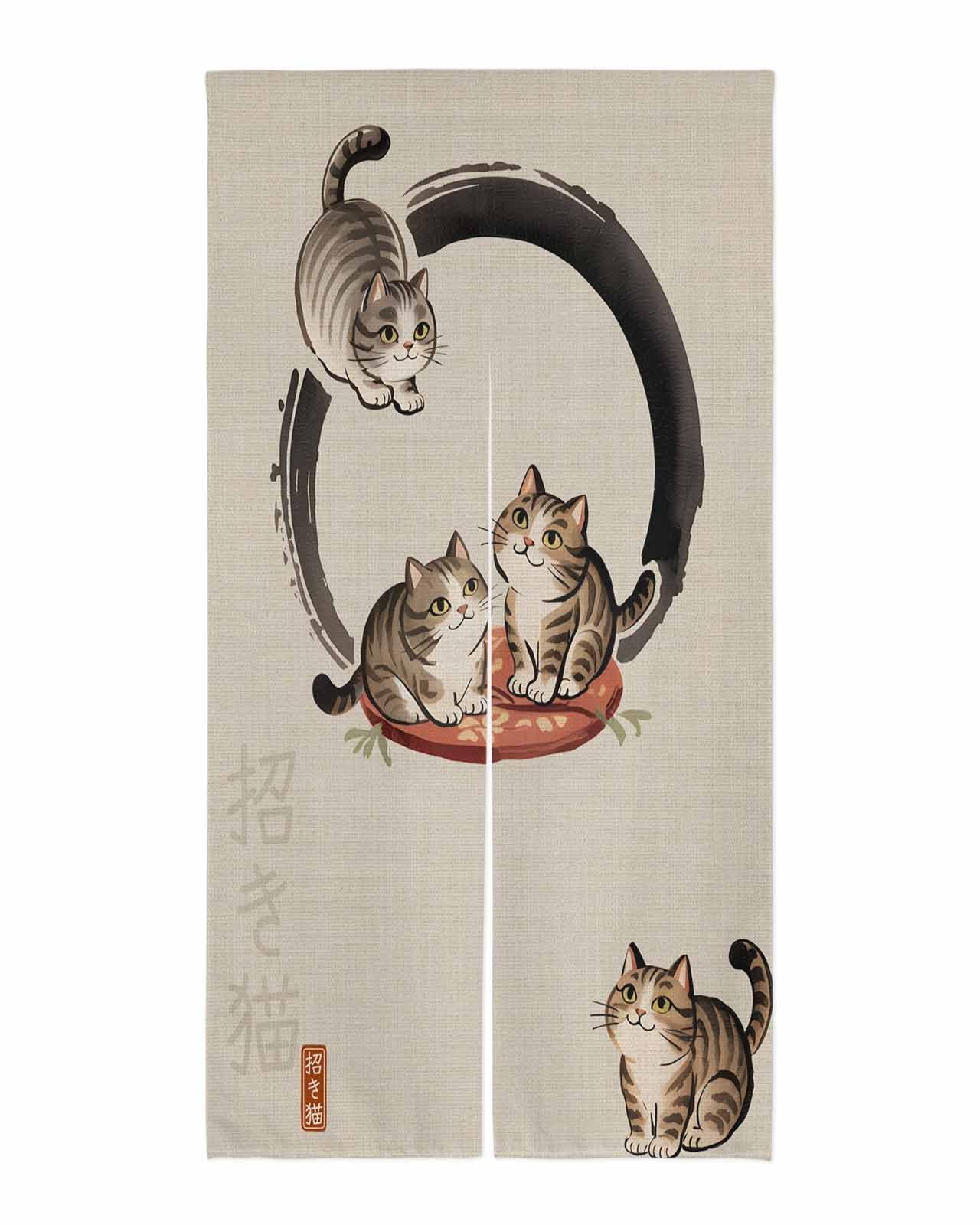 

Blackout Noren Curtain with a Cute Room Privacy Thermal Cold Energy Rod Thick Suitable for Hot and Dressing 100cm Wide x 200cm Japanese-style бежевый