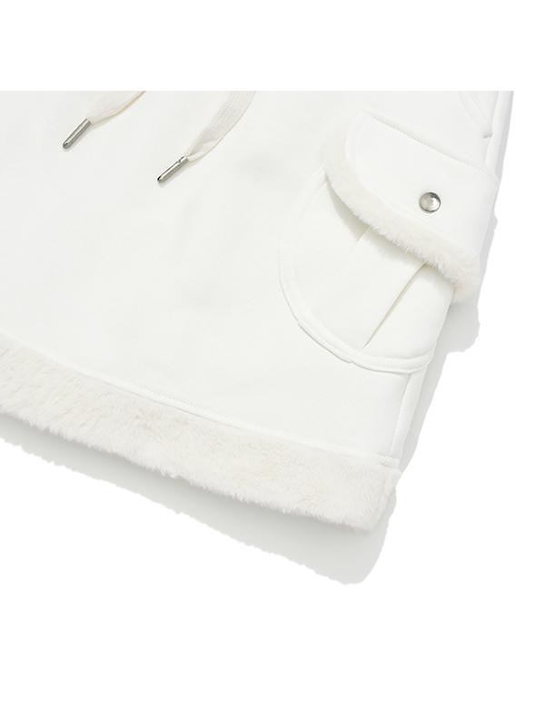 Kirsh Witty Bunny Fur Mini Skirt [Ivory]