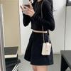 Women Vertical Shoulder Bag Korean Style Crossbody Bag Chain Bag Leather Messenger Bag Change Purse for Daily Travel  White
