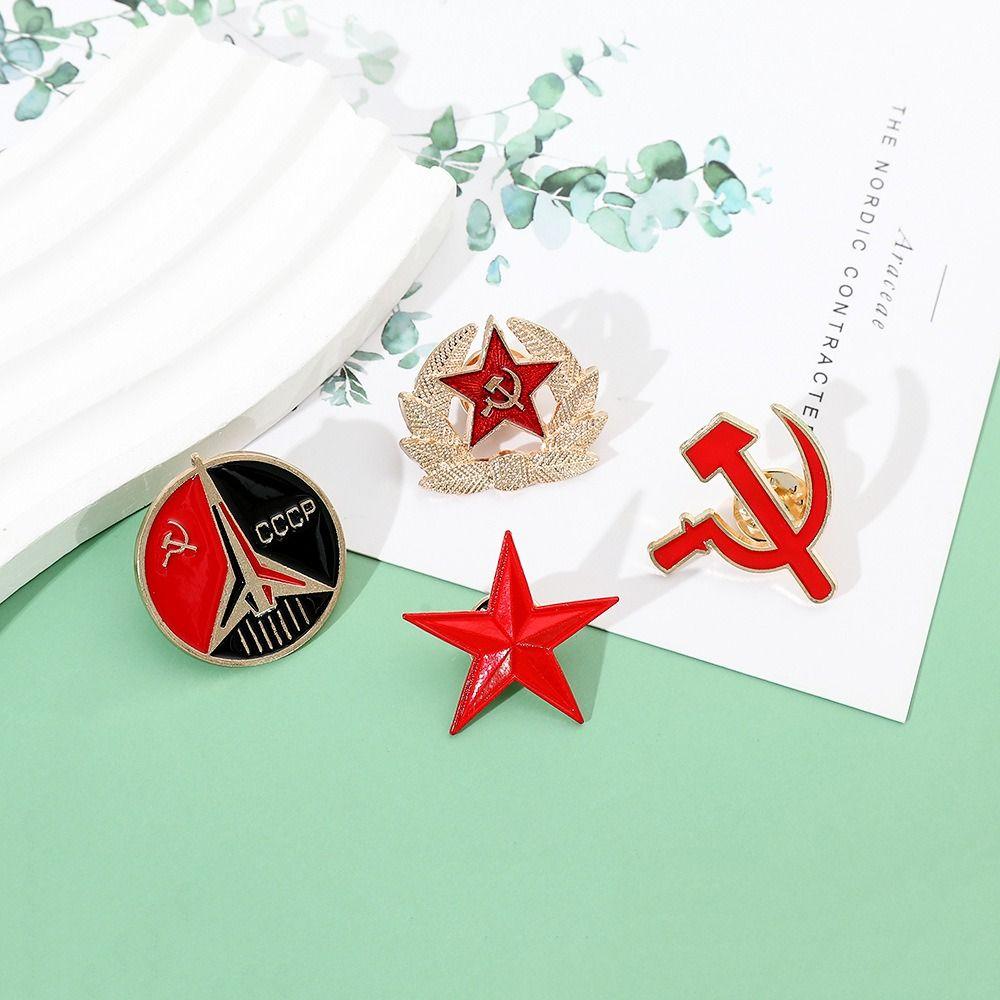 Russian Funny Cat Pins Russian Blue Cat Red Star Brooch Red Star Russian Pin Cat Lover Friends