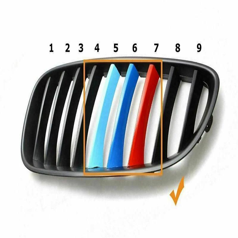 Front Kidney Grille Clip Decal Stripe Cover For BMW E89 Z4 2008-2019 Trim For 9 Slats Grill Car Decor Accessories