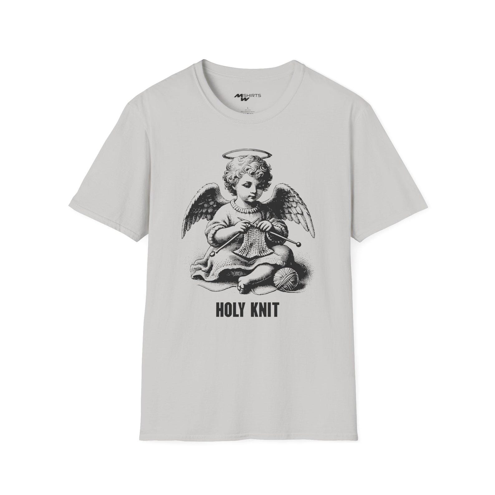 Angel Knitting T-Shirt: Holy Knit Unisex Tee M