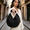 Sac à bandoulière en cuir patchwork et paille de raffia Fashi Polyvalent pour femme Sac de plage Sac à bandoulière pour vacances et voyage