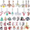 Winter Copper Christmas Charm Funny Santa Claus Reindeer Snowflake Bead Fit Original Bracelet Diy Gift Fine Jewelry