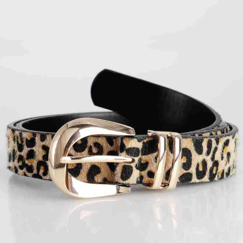 Elegant Metal Buckle Retro Women's Belt Leopard Print PU Leather Waistband Belts All-match Matching Jeans, Dresses & Casual Wear