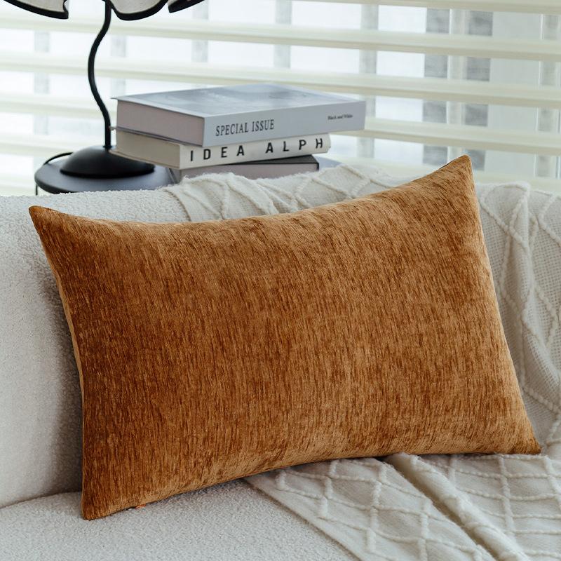 

Light Luxury Pillow Sofa Living Room Solid Color Simple Lumbar Pillow Car Office Cushion Long Strip Lumbar Pillow 30x50cm [pillowcase only]