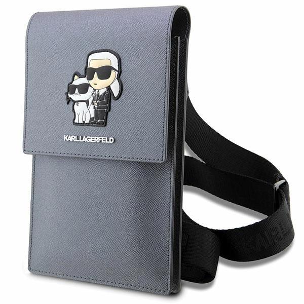 Karl Lagerfeld Torebka Klwbsakcpmgsrebrny/Silver Saffiano Karl & Choupette