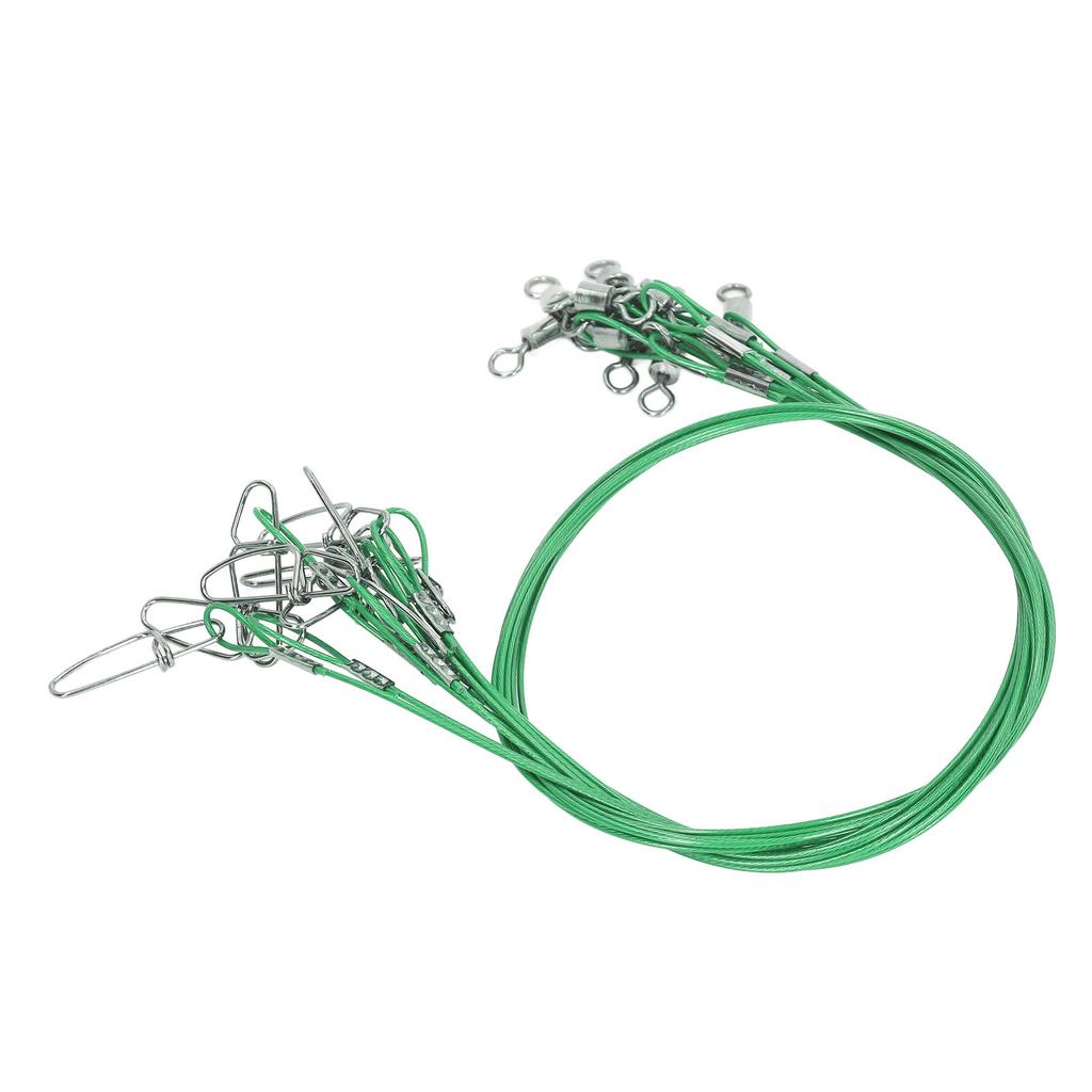 10Pcs 50cm Fishing Wire Rigs S Anti Bite Fishing Line S with Swivels Ine S