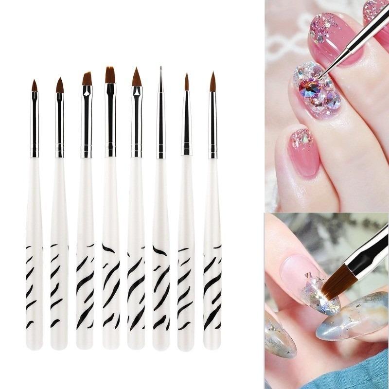 8pcs/Set Nail Art Pens 3D Drawing Carving Pen Nail Brush for Nails Panting Nail Art Brush Pen Kit
