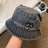 Cat ears embroidered bucket hat spring and autumn sweet hat women's retro versatile cowboy hat casual basin hat