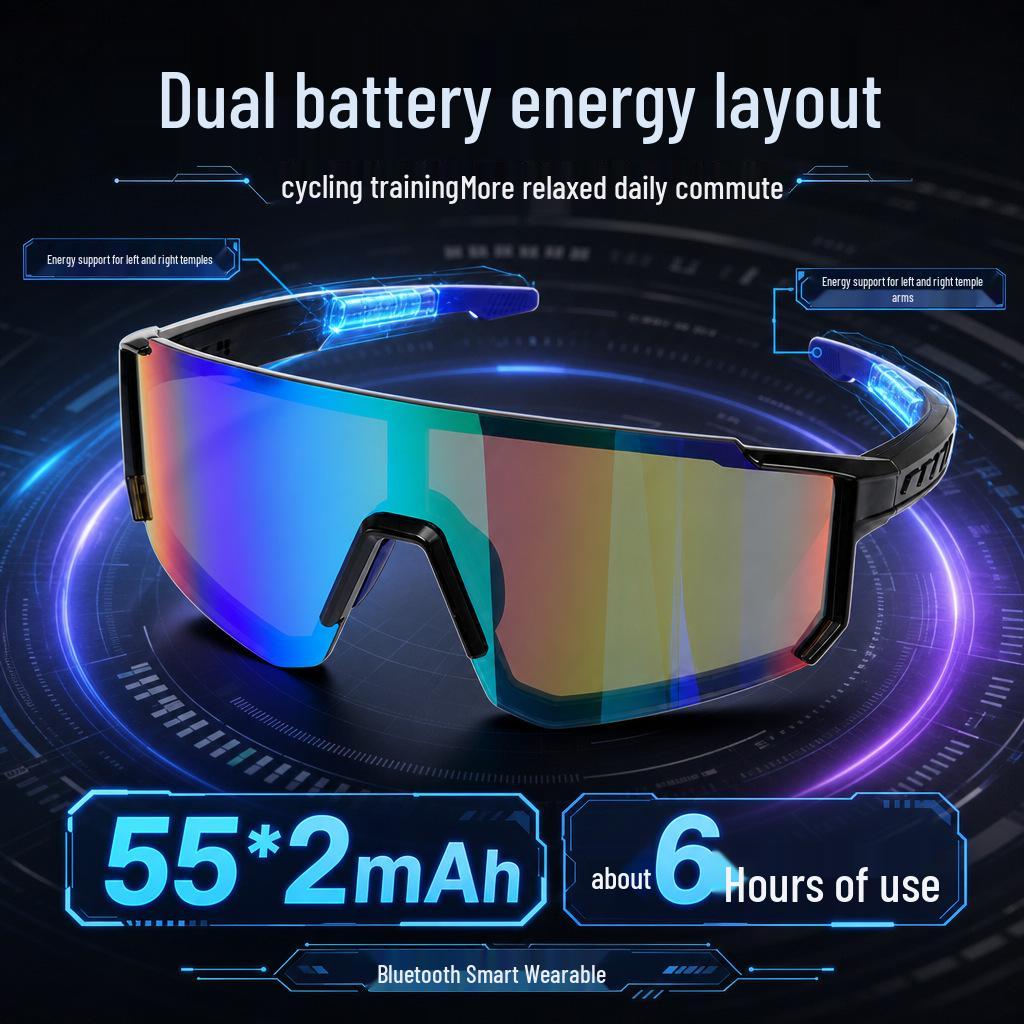 QY-Pro1 Smarte Outdoor-Radsportbrille mit UV-Schutz, Musik- und Anruffunktionen für Wandern, Skifahren und Angeln